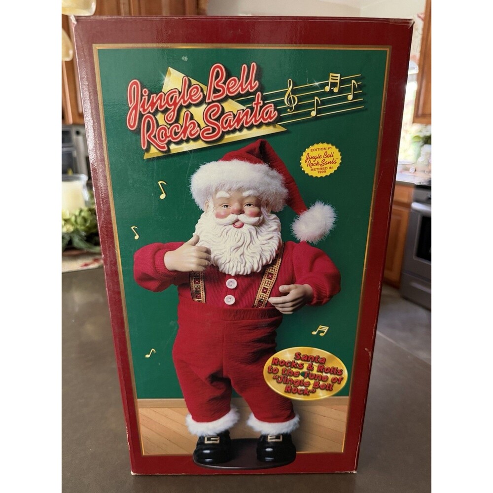 Vtg "Jingle Bell Rock" Musical Animated Dancing Christmas Santa - Tested
